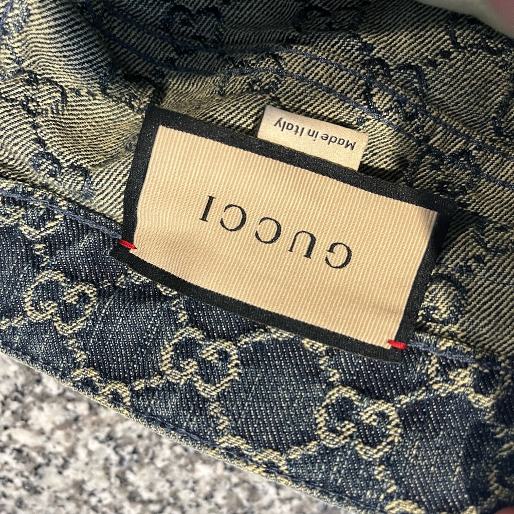 Gucci GG Jacquard Monogram Light Blue Denim Sandy Washed Mini Skirt Size IT38 - Picture 5 of 13